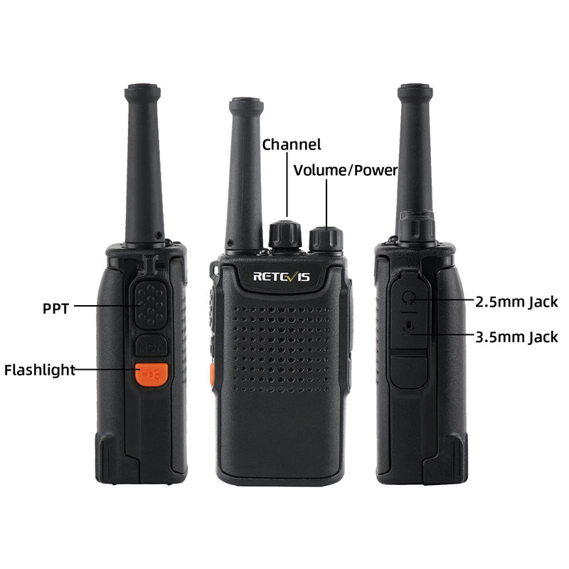 Retevis RT67 Walkie Talkie Rechargeable,Long Range Two Way Radios,FRS Portable 2 Way Radio for Adults,3000mAh Battery Flashlight Outdoor(1 Pack)