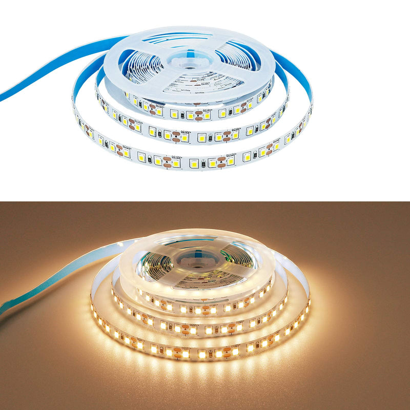 [AUSTRALIA] - YUNBO LED Strip Light Warm White 3000-3500K 600LEDs SMD2835, 12V 16.4ft Cuttable Flexible LED Tape Lights IP20 NO Waterproof LED Lighting 