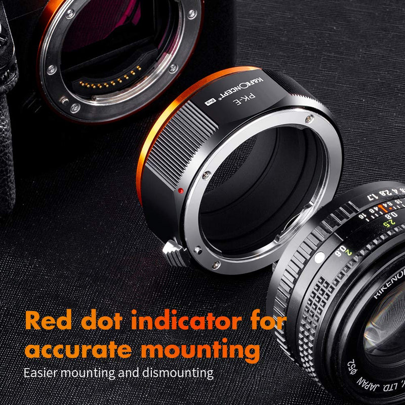 K&F Concept Lens Adapter for PK K Mount Lens to Sony NEX E-Mount with Matting Varnish Design, Compatible with Sony NEX-3 NEX-3C NEX-3N NEX-5 NEX-5C NEX-5N NEX-5R NEX-5T PK-NEX