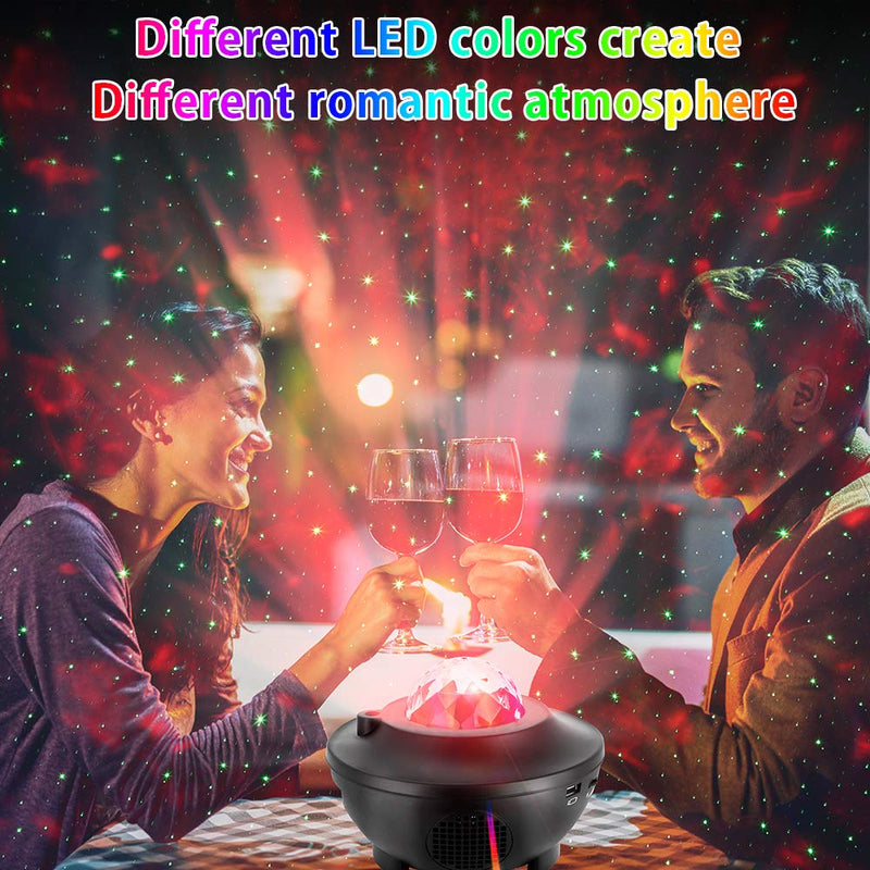 [AUSTRALIA] - VerkTop Star Projector Night Light, Colorful LED Music Sky Light Projection, Ocean Wave Star Lights for Kids Bedroom/Home Theater, with Bluetooth Speaker and Remote Control 