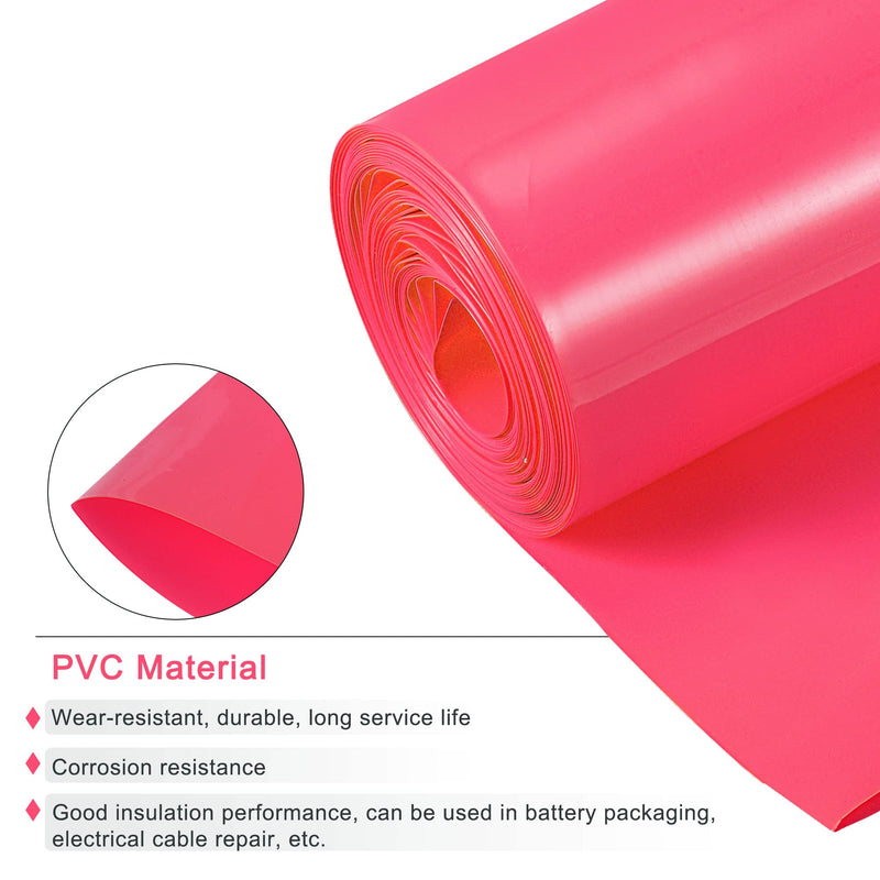 MECCANIXITY Battery Wrap PVC Heat Shrink Tubing 85mm Flat 6m Red Good Insulation for Battery Pack