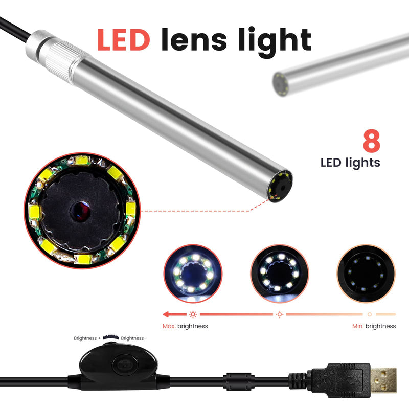 [AUSTRALIA] - Andonstar A1 Digital USB Microscope with Metal Stand, CMOS Sensor 2 Million Pixels, 1-500 Times, Camera&Video Microscope for Coin, Jewelry, PCB Repairing, Windows mac Compatible, 8 Built-in LED Light 