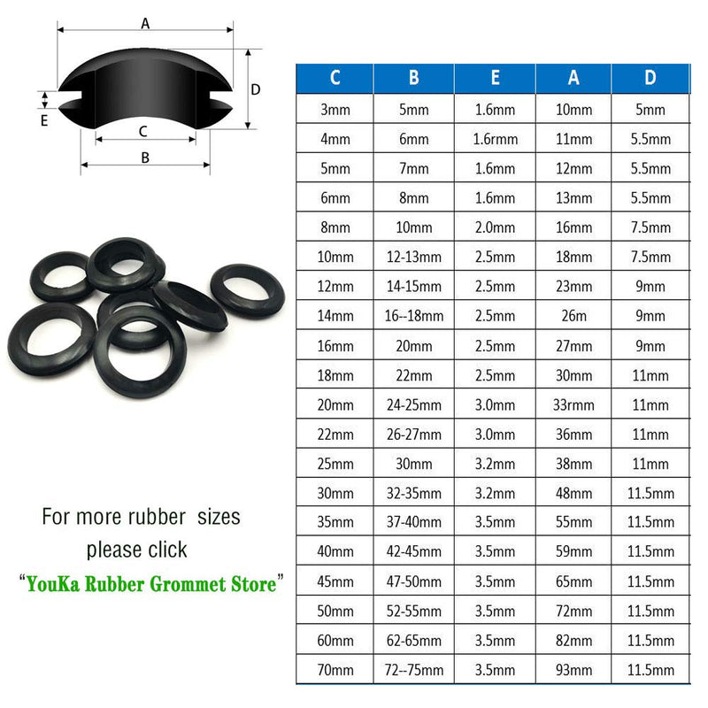 Rubber Grommet，2" ID 2-3/8" Drill Hole-Rubber Hole Plug-Rubber Plugs for Holes-Rubber Hole Grommet-Eyelet Ring-Firewall Hole，for Wires,Cables,Plugs,4pcs k:2-3/8" Drill Hole,4pcs