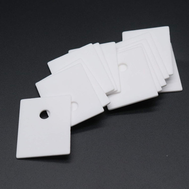 [AUSTRALIA] - Xiaoyztan 100 Pcs TO-3P Alumina Ceramic Insulator Pads, Power Devices Heatsink Insulation Pad for MOS Transistor IGBT Transistor Heat Sink, 20 x 25 mm 
