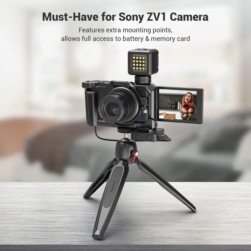 SMALLRIG Camera Cage for Sony ZV1 Camera, with Silicone Gel Grip, Cold Shoe Mount - 2938