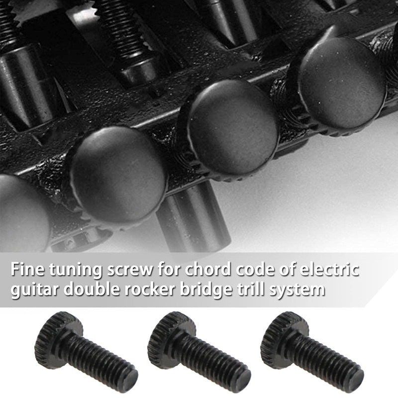 12pcs Black Tremolo Locking System Bridge Fine Tuning Screws Instrument Replacement Parts Metal M5 Compatible with Floyd Rose Electric Guitar