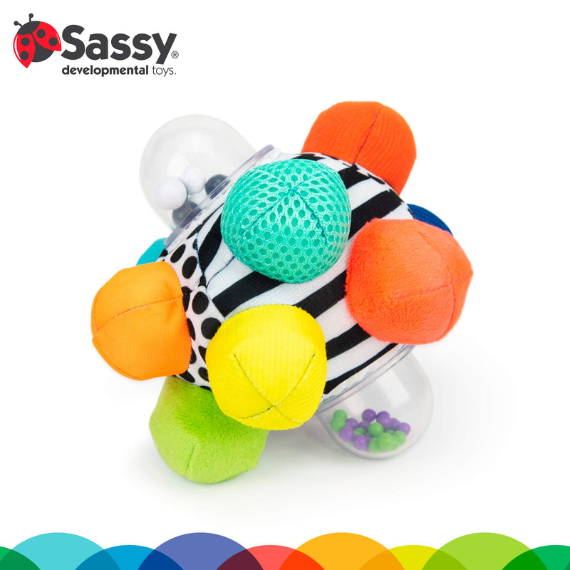 Sassy Developmental Bumpy Ball | Easy to Grasp Bumps Help Develop Motor Skills | for Ages 6 Months and Up | Colors May Vary