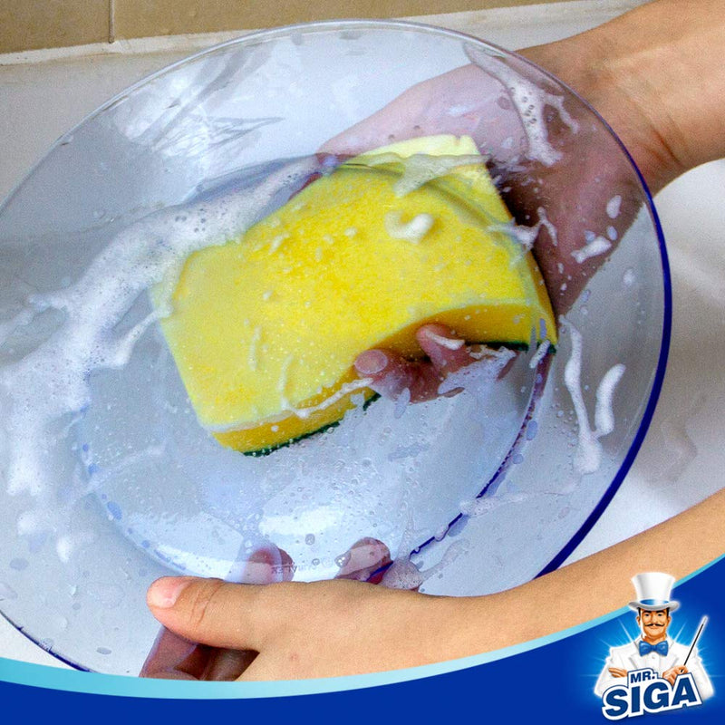 MR.SIGA Heavy Duty Scrub Sponge, Pack of 12, Size:11 x 7 x 3 cm, 4.3" x 2.8" x 1.2" 12 Pack