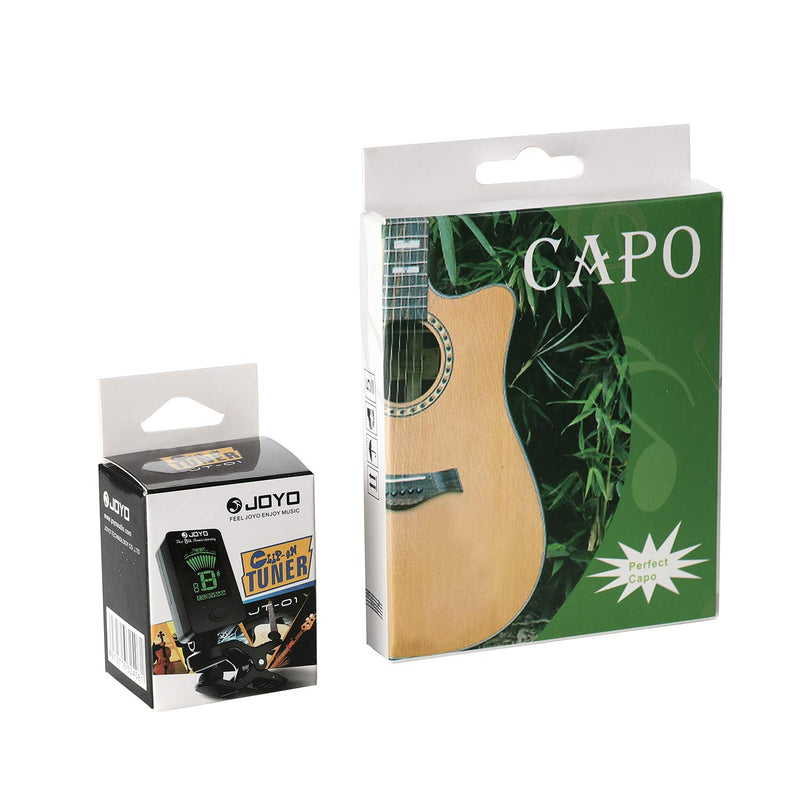 Capo Guitar Capo Black with Guitar Tuner Clip-On Tuner for Acoustic Electric Ukulele Guitar and More Music instrument accessories (Tuner+Capo) Tuner+Capo