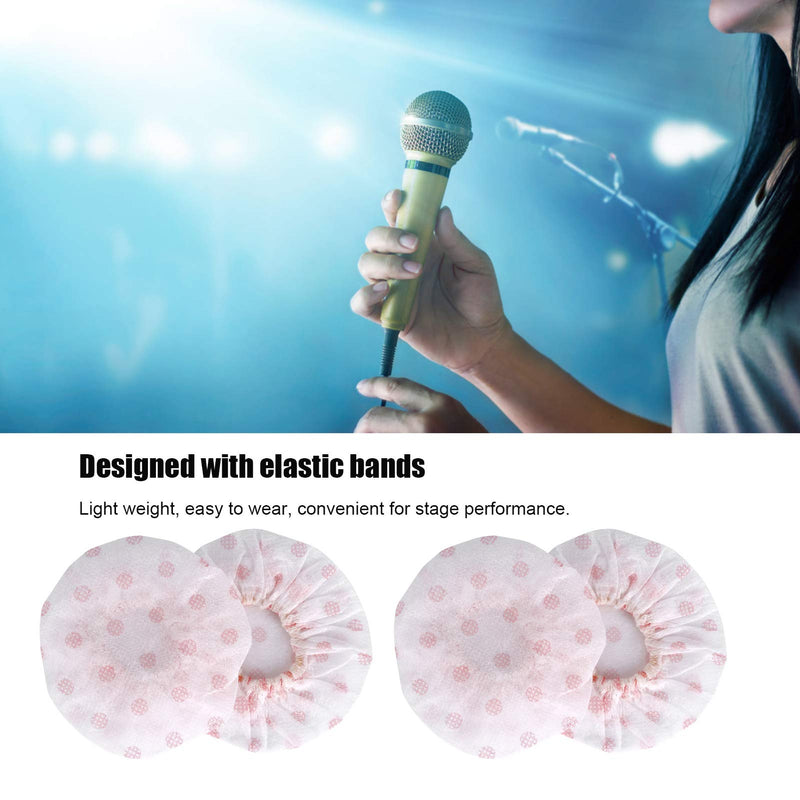 Stage Microphone Cover, 100Pcs Non-Woven Disposable Microphone Cover Accessory for KTV Interview Stage Performance(A) A