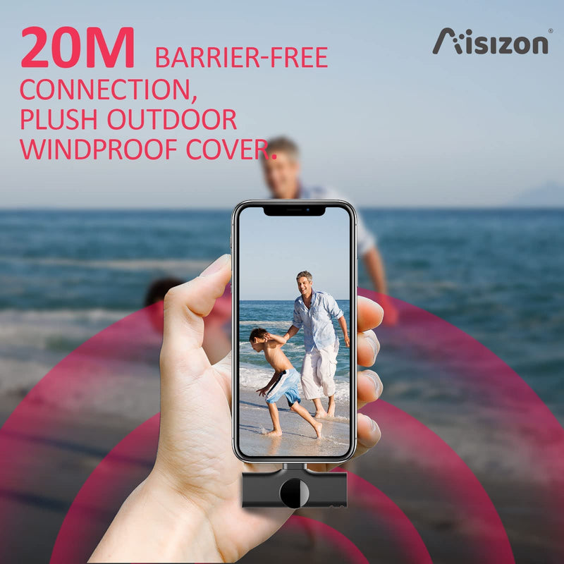 [AUSTRALIA] - Aisizon Wireless Clip Mic, Wireless Lavalier Microphones, Lapel Clip-on Microphone, for Smartphone, Laptop, Video Recording, Tiktok, Facebook Live, YouTube Live Stream black 