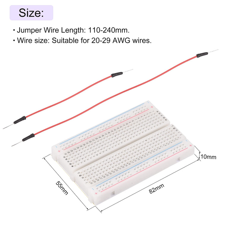 MECCANIXITY Breadboards Kit 400 Point Solderless Breadboards with Jumper Wire for Proto Shield Distribution Connecting Blocks 1 Set
