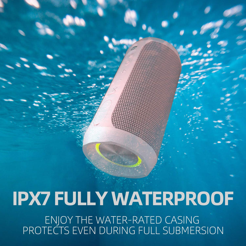 EDUPLINK Portable Bluetooth Waterproof Speaker Switch Between Bluetooth Pairing and Aux-in Mode by Phone Button - Pink Pink-Switch Between "Bluetooth Pairing"&"Aux-in" Mode by "Phone " Button