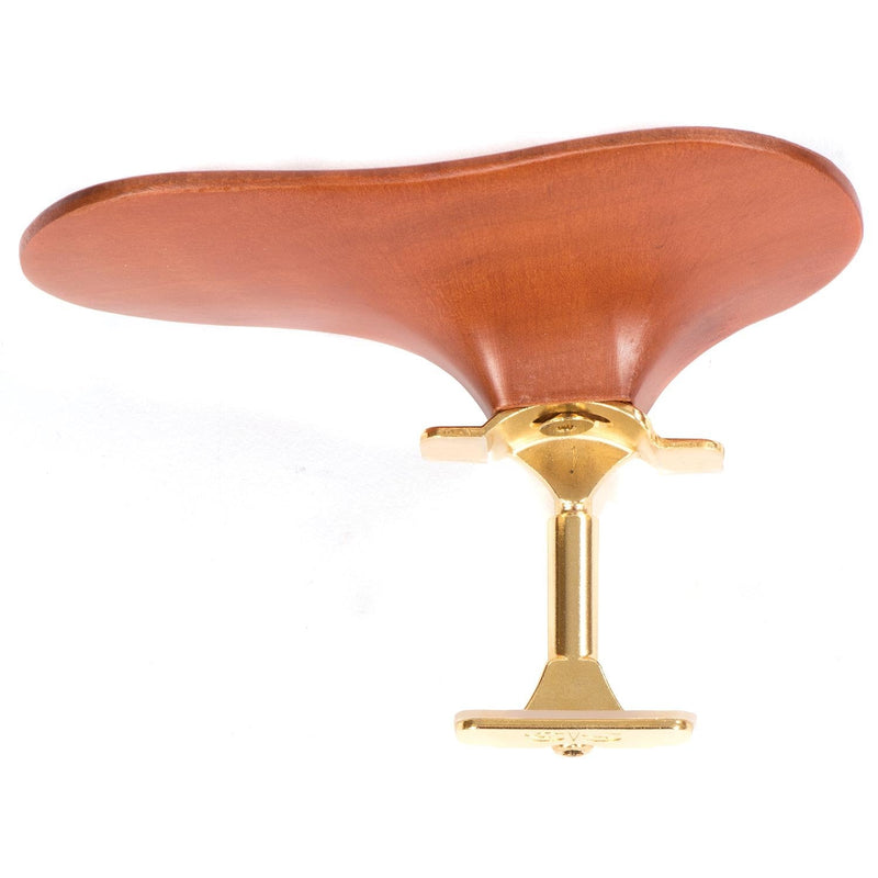 SAS Pearwood Chinrest for 3/4-4/4 Violin or Viola with 28mm Plate Height and Goldplated Bracket