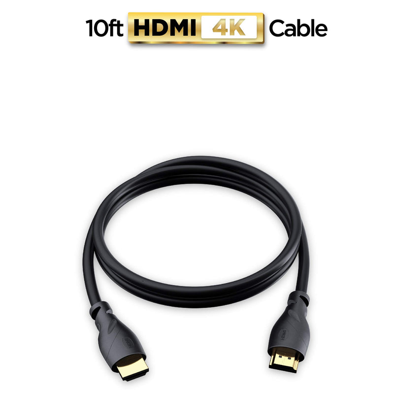 PowerBear 4K HDMI Cable 10 ft | High Speed, Rubber & Gold Connectors, 4K @ 60Hz, Ultra HD, 2K, 1080P, & ARC Compatible for Laptop, Monitor, PS5, PS4, Xbox One, Fire TV, Apple TV & More 1 10 Feet