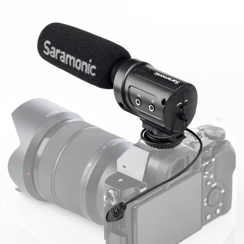 Video Mic, Saramonic SR-M3 Directional Shotgun Microphone with 3.5mm Jack for Nikon Canon Sony DSLR Camera, Camcorder