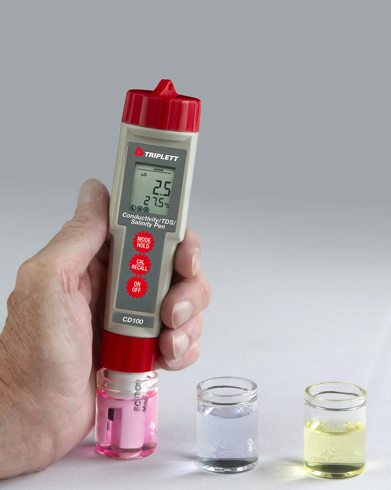 Triplett CD100 Waterproof Conductivity/TDS/Salinity Tester Pen with Temperature