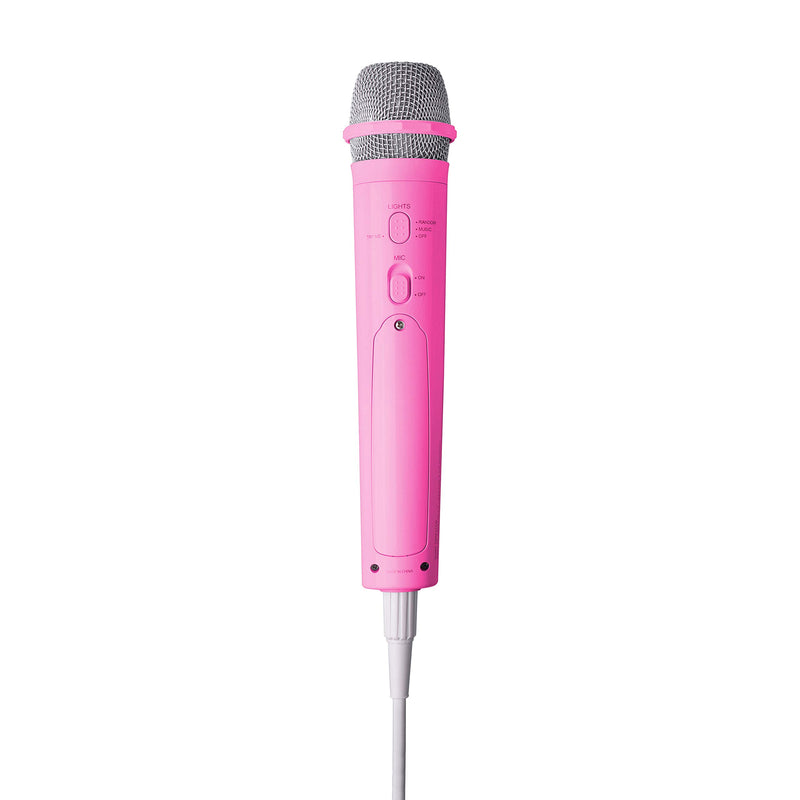 [AUSTRALIA] - singing Machine SMM225P Unidirectional Wired Microphone with LED Disco Lights, Pink 