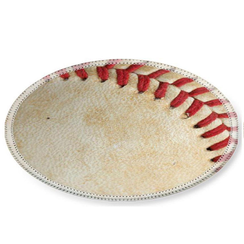 MSD Mousepad Round Mouse Pad/Mat 26508030 Close up of a baseball threads with room for copy