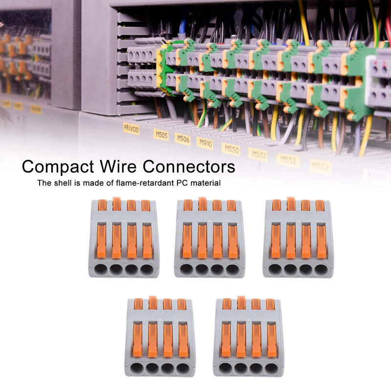 10Pcs Compact Wire Connectors Lever Nut Terminal Block SPL‑4 Quick Connect Splice Type Electrical Connectors Blocks for Lighting Electrical Control