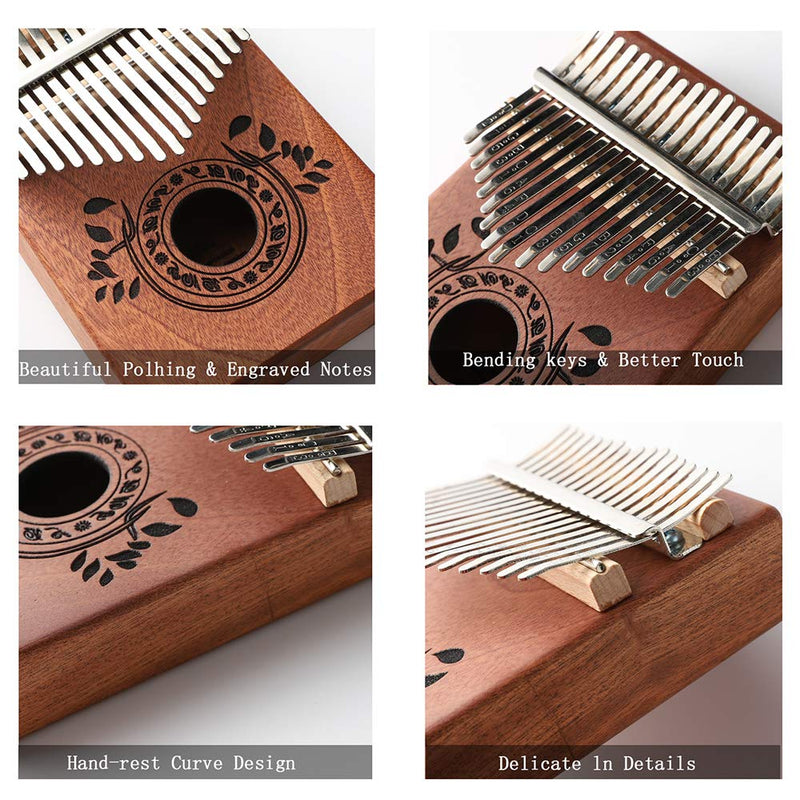 Kalimba Thumb Piano 17 Keys with Study Instruction and Tune Hammer,Portable Mbira Sanza Finger Piano, Gift for Kids Adult Beginners Music instrument lover. (High End 17 Key) High End 17 Key
