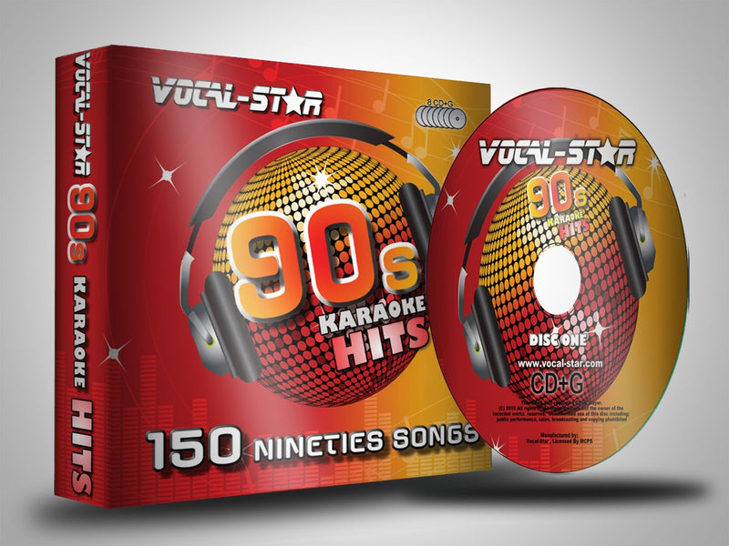 Karaoke CD Disc Set With Words - Hits From the 90's 1990`s - 150 Songs 8 CDG Discs By Vocal-Star