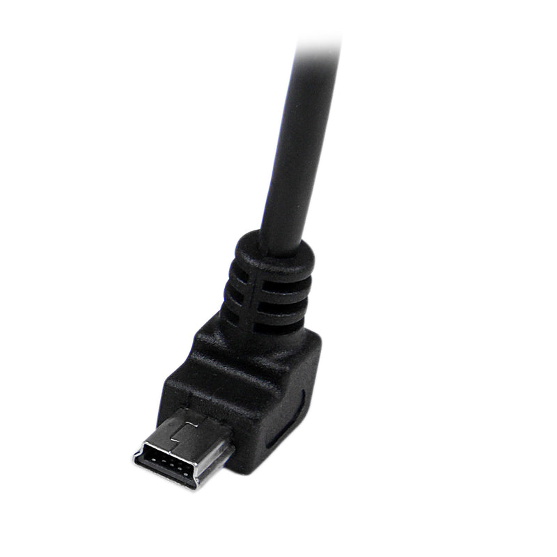 StarTech.com Down Angle Mini USB Cable - 2m - Black - USB A to Mini USB B - USB to Mini USB Cable - Mini USB Charger - USB A to Mini B (USBAMB2MD) 6 ft / 2m