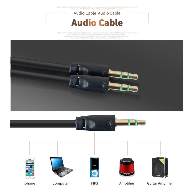 [AUSTRALIA] - SUNYIN Electric Guitar Cable,Guitar Amp Cord 10-Feet Straight to Right Angle for Musical Instruments to Amp,Gold Plated 3.5mm&6.5mm Stereo Adapter,Audio Cable(Black),4 Picks ECO 10-Feet 