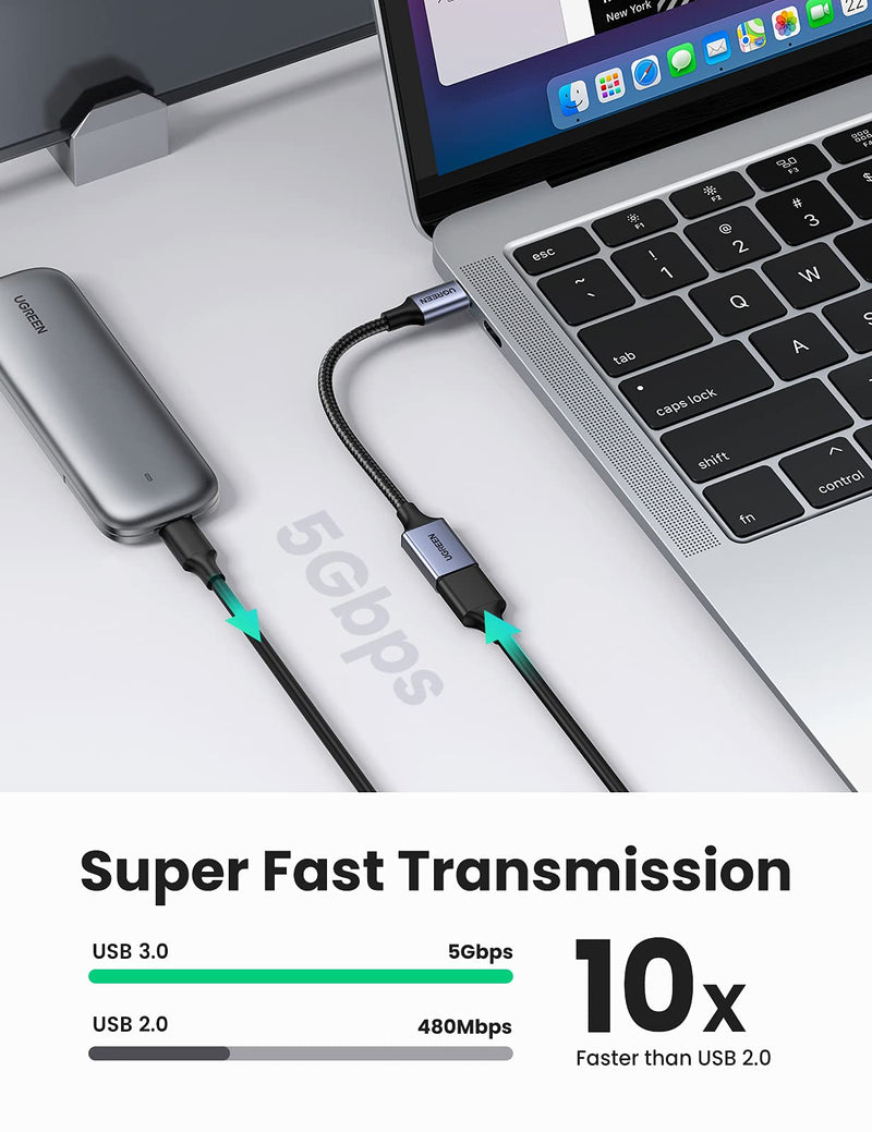 UGREEN USB C to USB 3.0 Adapter Type C OTG Cable Thunderbolt 3 to USB Female Adapter OTG Cable Compatible for MacBook Pro 2020/2019/2018 MacBook Air/iPad Pro 2020 Dell XPS Galaxy Note20 Ultra S20