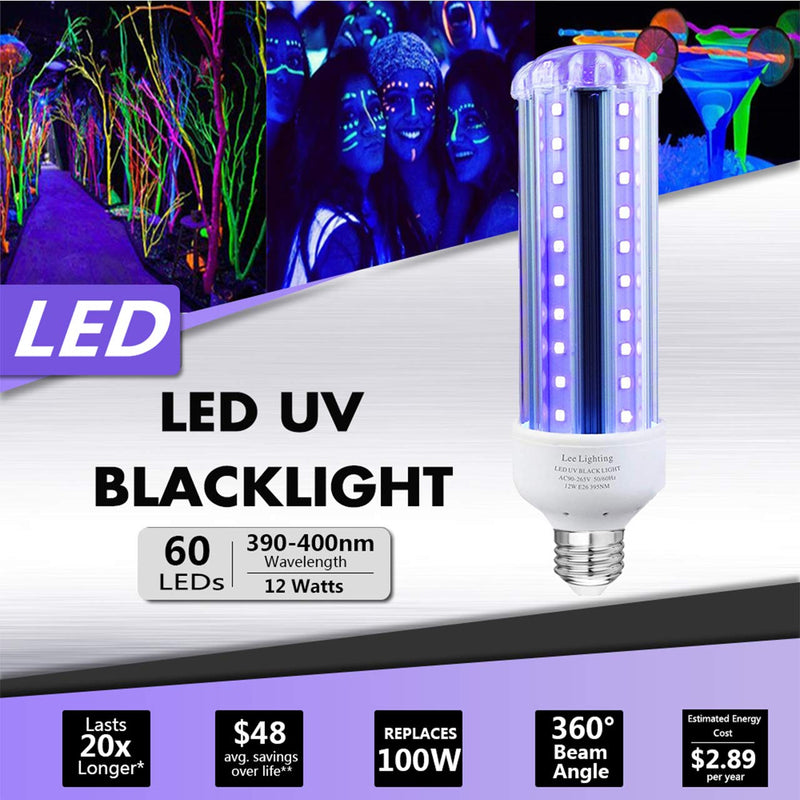 [AUSTRALIA] - Blacklight Bulb,Lee Lighting 12W LED UV Ultraviolet Blacklight AC90-265V 