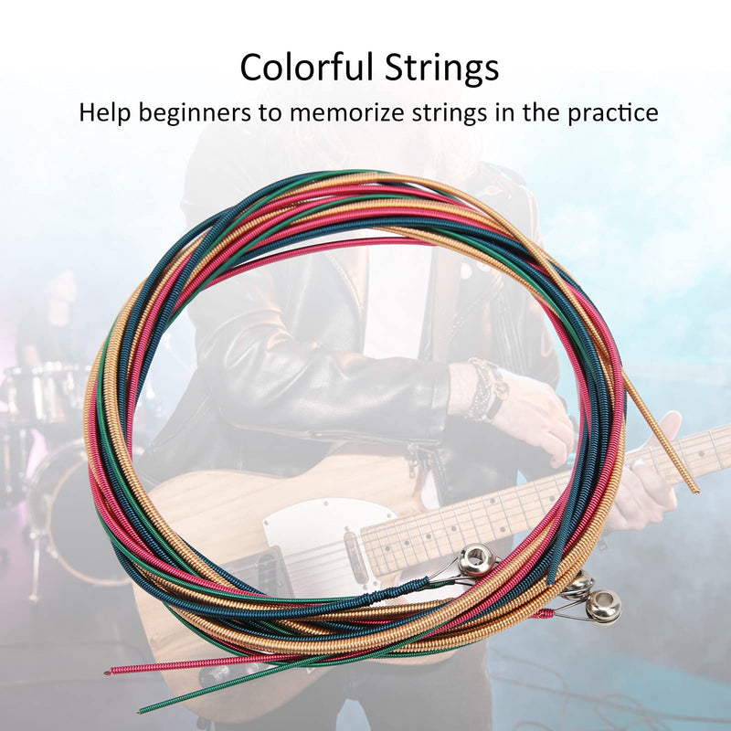 Electric Bass String, Guitar String Multicolor with Ball End Reinforced Carbon Steel Core for Acoustic Folk Electric Bass(color) color