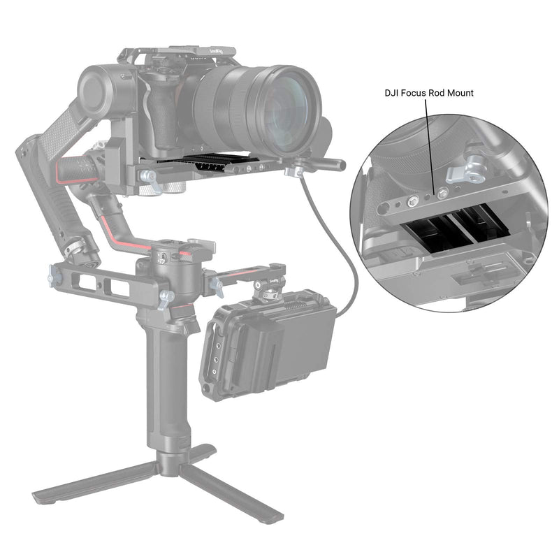 SMALLRIG Quick Release Plate for Manfrotto-Type Compatible with DJI RS2, RSC2 and Ronin-S (RS 2/ RSC 2/ RS) Gimbal - 3158