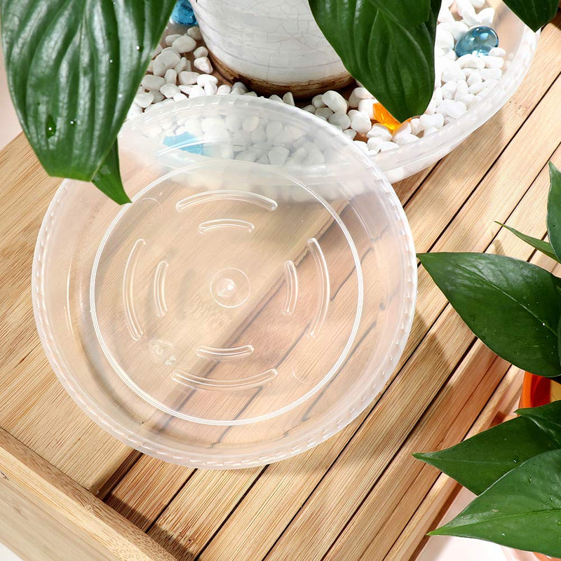 Alotpower Plant Saucer, 6 Pack 6 inch Clear Plant Saucer Plastic Flower Plant Pot Saucer, Durable Plant Trays for Indoors Outdoors Plants