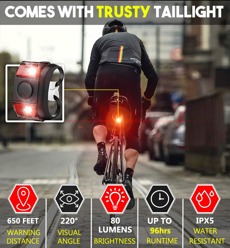 BLITZU Bike Lights Front and Back, Bicycle Accessories for Night Riding, Cycling. Reflectors Powerful Rechargeable Headlight and Taillight Rear LED Safety Light Set for Kids Adults Mountain Bikes