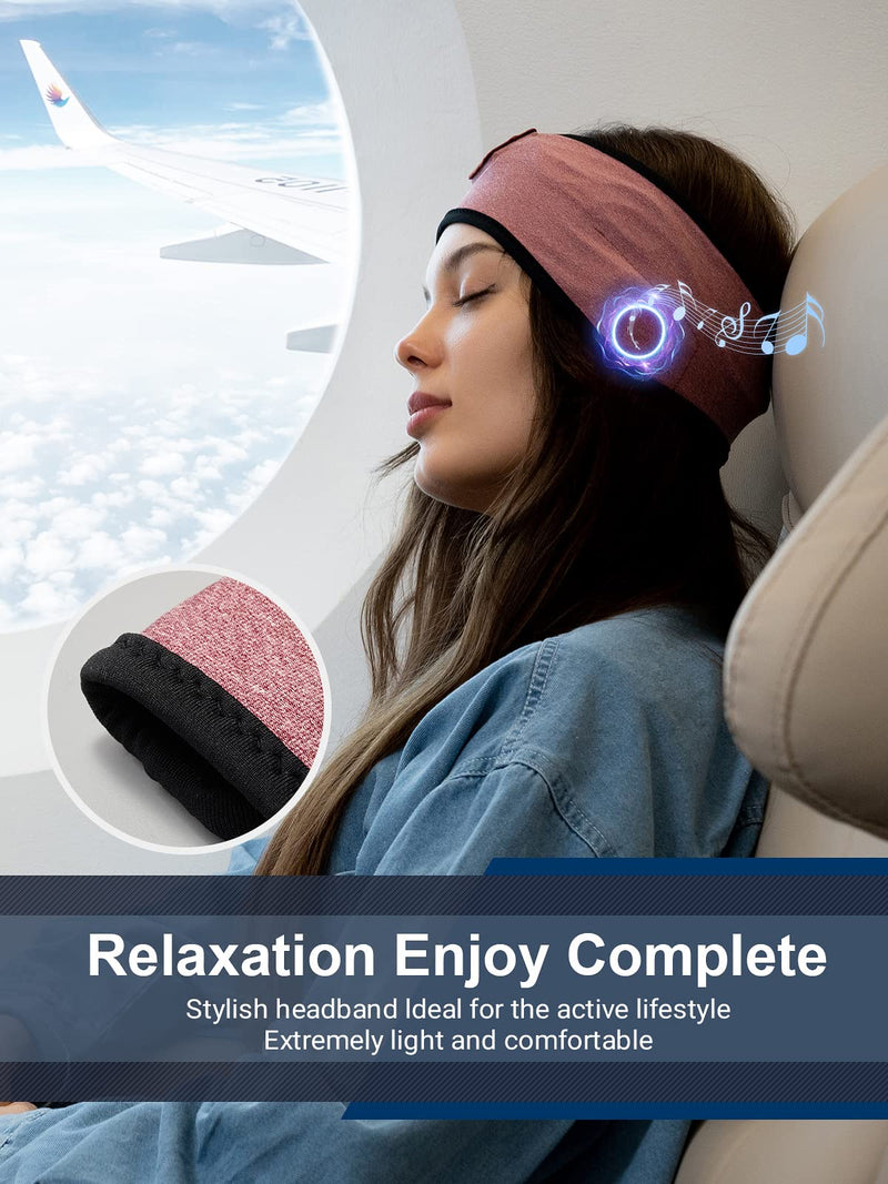 Lullaband Sleep Headphones - Bluetooth Headband Headphones - Ultra-Long Play Time Sleeping Headphones, Birthday Father Mother Valentine's Day Gifts for Women Men Coral Red