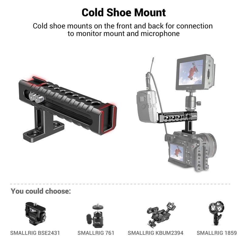 SmallRig Top Handle Grip with Locating Point for Arri, Adjustable Camera Handle with Mounting Points, Shoe Mount for Video Camera Cages, LED Lights Microphones- 1984