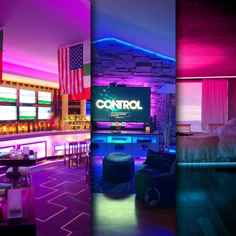 Daybetter Led Strip Lights 50ft Smart Light Strips with App Control Remote, 5050 RGB Led Lights for Bedroom, Music Sync Color Changing Lights for Room Party