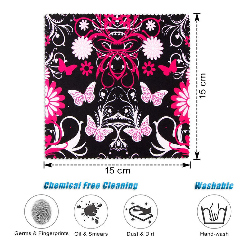 Pattern Printed Soft Microfiber Cleaning Cloths 12 Pieces for Eyeglasses, Camera Kens, Cell Phones, CD, DVD, Computers, Tablets, Laptops, Telescope, LCD Screens and Other Delicate Surfaces Cleaner 12 Pieces(patterns Randomly Sent)