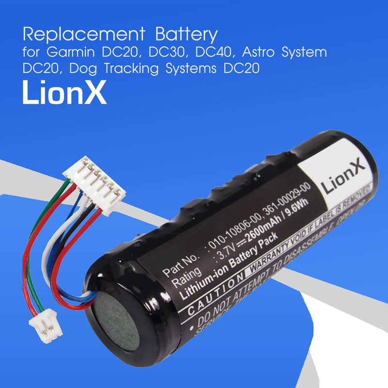 Extended Battery for Garmin DC20, DC30, DC40, Astro System DC20, Dog Tracking Systems DC20
