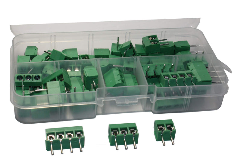 Screw Terminal Block Kit 5mm Pitch 2, 3, 4 Pole (40 pcs) by QSU