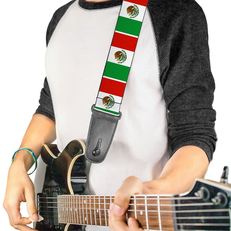 Guitar Strap Mexico Flags 2 Inches Wide