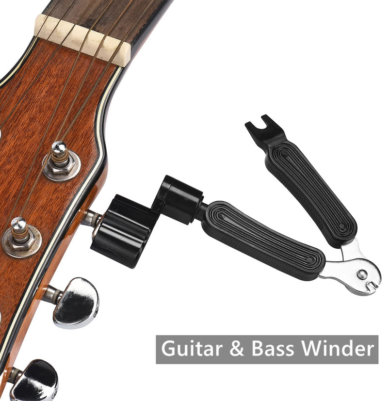 Guitar String Winder Cutter and Bridge Pin Puller, Guitar Repair Tool Functional 3 in 1 (String winder and Hanger)