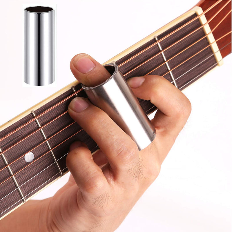FANGULU 13PCS Guitar Slide Set, Stainless Steel Slide×1PCS, Glass Slide×3PCS, Guitar Picks×5PCS, Finger Picks×4PCS