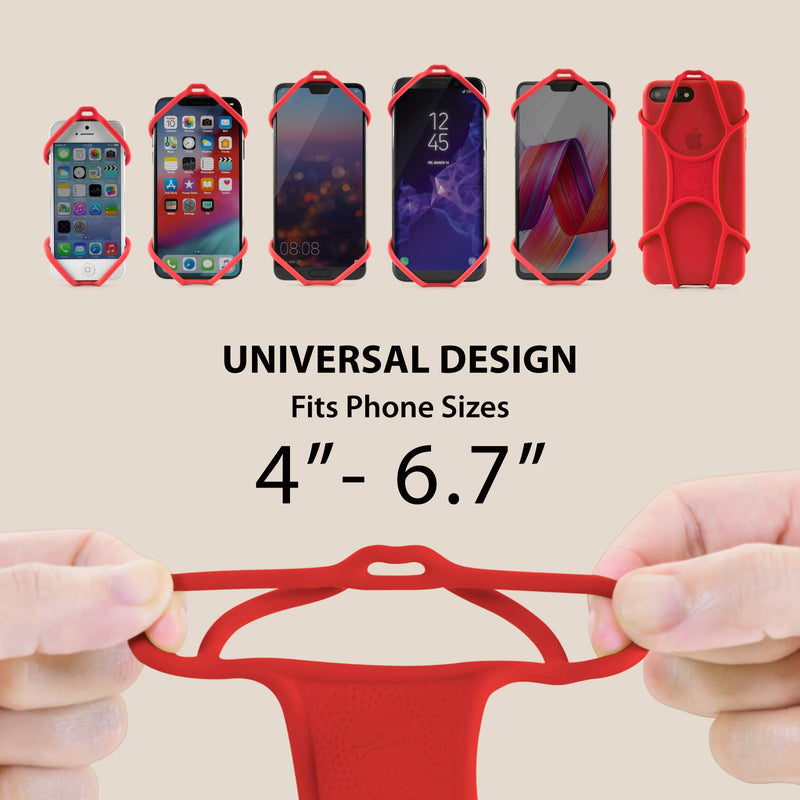 Universal Cell Phone Lanyard Case, Silicone Neck Strap Smartphone Case for iPhone 11 Pro Max XS XR X 8 7 6S Plus Samsung Galaxy S10 S9 S8 Note 10 9 Pixel 3 XL, Lanyard and Strap Bundle Combo Set Lanyard Combo (Red)