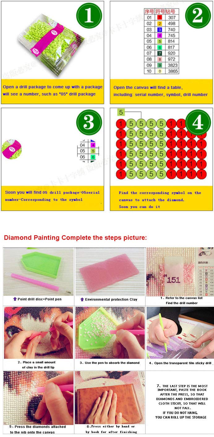 5D Diamond Painting Full Drill with A4 LED Light Pad Light Board Kits for Adults Kids (Cow Diamond Painting Kits)