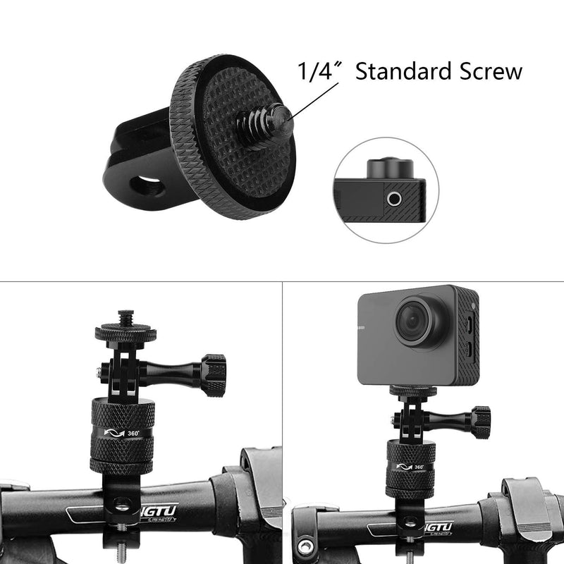 Bike Mount for Gopro,ChromLives Camera Handlebar Mount with 360 Degree Rotation, Aluminum Bike Camera Mount for Mountain Bicycle/Motorcycle for Gopro Hero 9/8/7/6/5,Action Camera,Osmo (Black) black