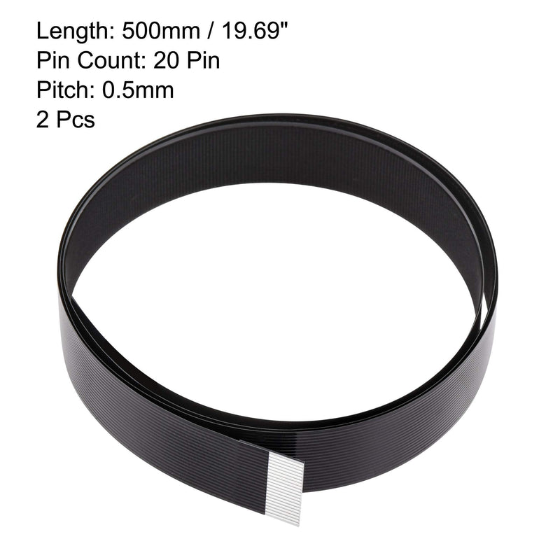 [AUSTRALIA] - uxcell FPV FFC Cable 20 Pin 0.5mm Pitch 50cm Length B Type Flat Ribbon Cable 2pcs 