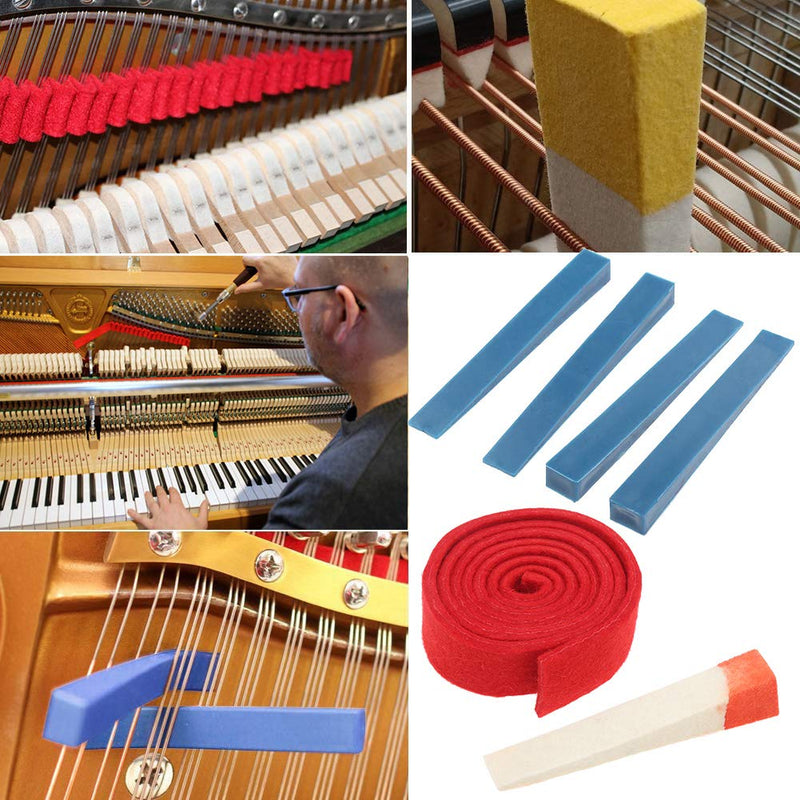 Piano Tuning Kit, 11Pcs Piano Tuning Tools Including Piano Tuning Hammer Wrench, Mute tools, Felt Temperament Strip and Case for Piano Tuner Repair Tools