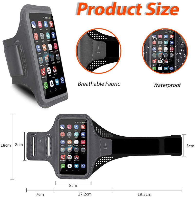 ORIbox running armband, armband for cell phone running, Lightweight, Multifunctional portability, Fit for iPhone,iPhone 12 Pro max/12Pro/12/12 mini/11 Pro max/11,for Samsung Galaxy (Black) Classic-Black