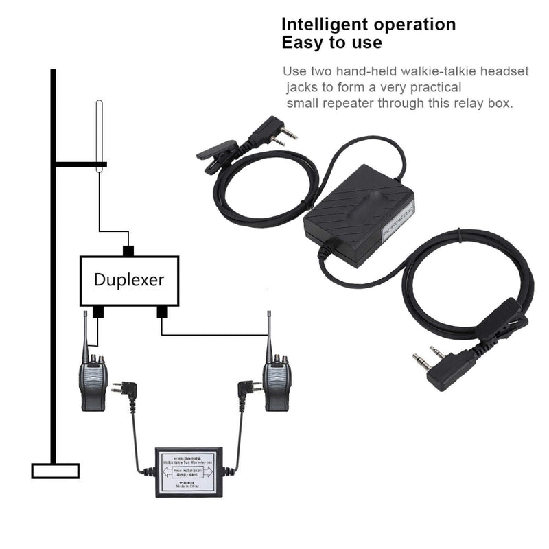 Socobeta K-Head Radio Repeater Box Two-Way Relay Box for Walkie Talkie Radio